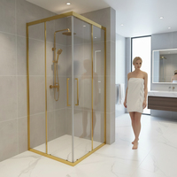 Puerta Corredera para Ducha de Baño Seawin, Diseño Popular, 8/10/12 mm, con Marco, Vidrio Templado, Cabina de Ducha