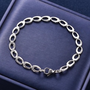 Bracelet à maillons en acier inoxydable avec grands yeux, pour femmes et hommes, chaîne de cheville, bracelet de poignet, accessoires de bijoux en métal - Product Image 2