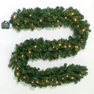 Guirlande de Noël en PVC vert de 2,7 m avec éclairage, idéale pour la décoration de hôtels et les fêtes - Vente en gros - Product Image 3