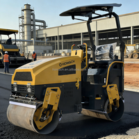 Mini-compacteur routier manuel à double tambour de 550 kg à 10 tonnes, livraison gratuite, compacteur chinois à double tambour, petit rouleau compresseur
