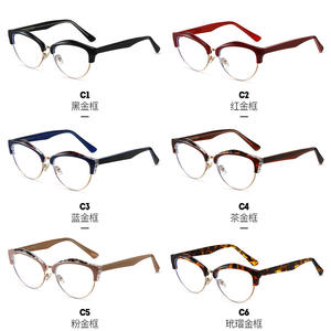 87268 Monture de lunettes anti-lumière bleue en TR90 et métal, forme géométrique ovale, monture complète, unisexe, pour les ventes transfrontalières - Product Image 4