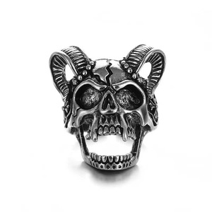 Anillo Unisex Retro de Moda con Ojo de Diablo, Estilo Punk, Personalizado, Plateado, de Aleación y Vidrio Electrochapado, Venta al Por Mayor - Product Image 4