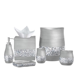 Hotel <strong>Bathroom</strong> <strong>Products</strong> Brown Polyresin <strong>Bathroom</strong> Accessory Set - Product Image 2