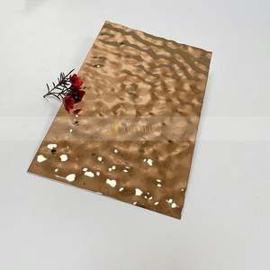 LL03 Plaque en acier inoxydable 201 de qualité supérieure, motif vague d'eau, finition miroir or rose, pour plafond, découpe et pliage - Product Image 4