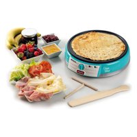 Crêpière Électrique Ariete 1000W 31cm PARTY TIME, Plaque Antiadhésive Celeste, Contrôle de Température, Nettoyage Facile