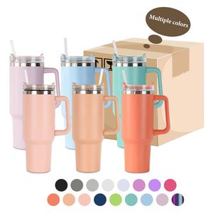 Colorful 40oz Tumblers Double Walled Coffee Beer Travel <b>Mugs</b> Cups <b>Large</b> Capacity Vacuum Insulated Tumbler with Lid and Straw - Product Image 1