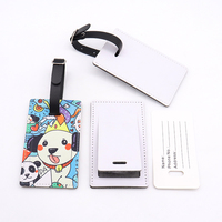 Étiquettes de bagages personnalisées en cuir PU vierges pour sublimation, avec votre propre logo, en gros
