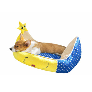 Cama para Perros y Gatos en Forma de Luna, de Terciopelo Suave, con Cojín Reversible y Base Antideslizante, para Uso en Todas las Estaciones, Venta al Por Mayor - Product Image 1