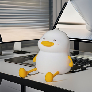 ไฟกลางคืนรูปเป็ด LED แบบชาร์จไฟได้ USB การ์ตูนซิลิโคนตกแต่งห้องนอนเด็กการควบคุมแบบสัมผัสของขวัญวันเกิด - Product Image 3