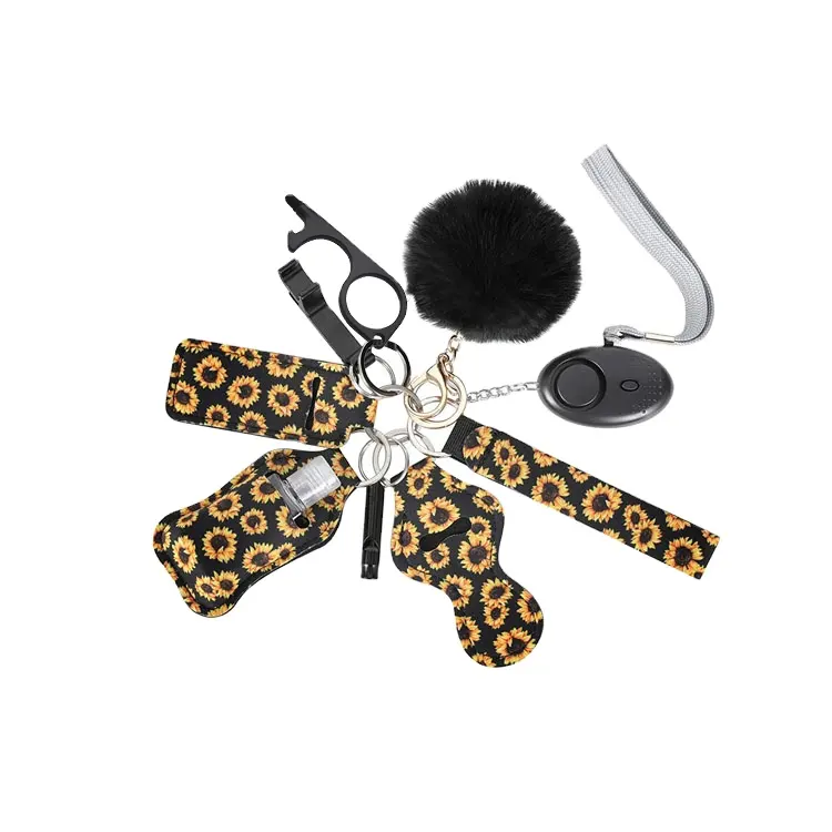 מחזיק מפתחות Keychain Llavero דה חתול נשים פליז Knuckless קיטי חמוד זהב הלם אקדח חשמלי הלם הגנה עצמית מחזיקי מפתחות