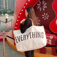 Sacs fourre-tout en toile extra larges en gros, logo imprimé personnalisé, sacs de plage et de courses réutilisables, taille et couleur personnalisées en usine
