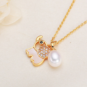 Collier en gros de Zhuji avec pendentif en perle d'eau douce, chaîne de clavicule en forme de poutre d'équilibre, tempérament féminin et girly, charme - Product Image 1