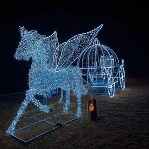 Decoraciones navideñas, caballo grande con luz LED y motivo de trineo para exteriores - Product Image 6