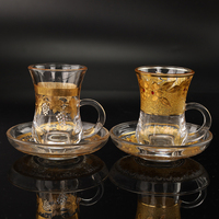 12 pièces tasse à thé et soucoupe Style arabe avec décalque fait à la main tasse à thé et tasse à café ensembles tasse à thé turque