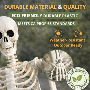 Squelette d'Halloween grandeur nature <span class=keywords><strong>de</strong></span> 165 cm - Décoration extérieure réaliste et flexible, décorations gonflables d'Halloween pour fêtes et jardins - Product Image 2