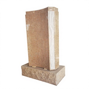 Statue commémorative traditionnelle en granit rouge d'Inde pour cimetière, utilisation extérieure - Product Image 2