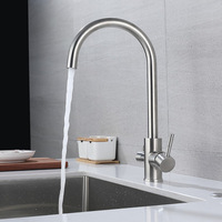 Robinet de cuisine 3 voies pour eau filtrée, mitigeur moderne en acier inoxydable SS304 avec double poignée, personnalisation OEM