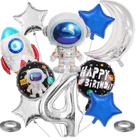 Lot de 10 ballons décoratifs sur le thème de l'espace : Astronaute, Fusée, Lune, Étoile, Garçon, Galaxie – Idéal pour Anniversaire, Halloween, Remise de diplôme