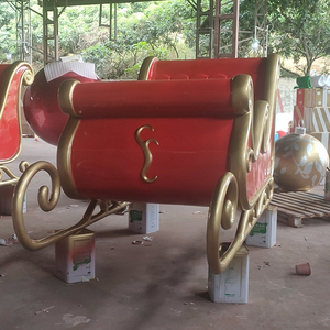 Trineo de Santa Claus de Fibra de Vidrio de 300 cm de Tamaño Real, Trineo Navideño Gigante Comercial para Exteriores con Renos para Decoración de Centros Comerciales - Product Image 2