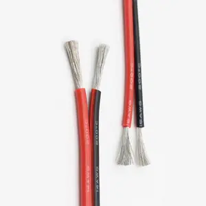 Câble parallèle rouge et noir en Silicone souple haute température 2P 24/22/20/18/16/14/12 AWG 1 mètre