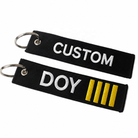 Porte-clés pour l'équipage de vol en gros, porte-clés personnalisés à double face avec logo brodé pour la promotion de l'aviation, cadeaux