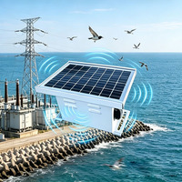 Dispositif répulsif à ultrasons pour oiseaux résistant aux intempéries IP65, blanc, pour extérieur, verger, étang et ferme