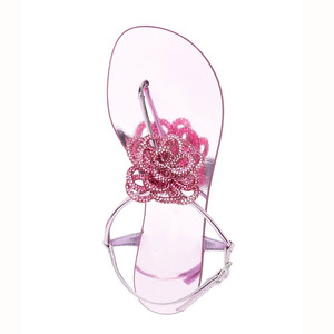 Ultimi sandali con cinturino alla caviglia da donna infradito per ragazze estate Casual Flower <span class=keywords><strong>Fashion</strong></span> scarpe da spiaggia antiscivolo pantofola piatta per ragazze - Product Image 3