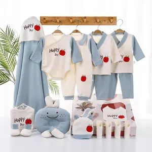 Wholesale newborn baby gift box set pure cotton clothing sets casual new born full moon meet gift baby clothes set