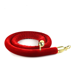 Poste de conserje dorado con cuerda de terciopelo de 1,5 metros y Cuerda de cáñamo Poste de conserje de acero inoxidable - Product Image 5