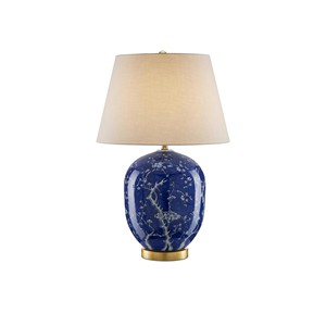 Lámpara de Mesa Moderna con Incrustaciones de Chevron Azul y Blanco en Forma de Lágrima |   Iluminación Artesanal Costera para Habitaciones de Hotel y Áreas de Estar - Product Image 5