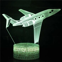 Lampe de nuit 3D en forme d'avion, jouet LED RC, cadeau pour garçon, avion de guerre, lampe de table, avion militaire, jet