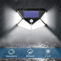 Lampe solaire murale à détecteur de mouvement 100 LED IP65, éclairage de sécurité extérieur, décoration de balustrade de jardin, lampadaire solaire