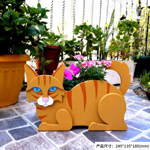 Venta caliente Animal Jardín Decoración Macetas al aire libre Acrílico <span class=keywords><strong>Soporte</strong></span> de flores con forma de gato - Product Image 4