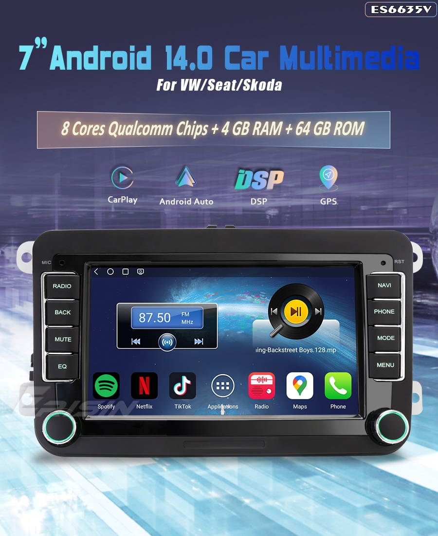 1 Din autoradio met dubbele Bluetooth - Autoradio met FM-radio, USB/AUX/TF- ingang 32G TF-kaart draadloze afstandsbediening