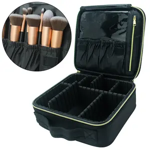 Benutzer definiertes Logo Frauen Eva Large Capacity Organizer Nagel bürsten halter Nylon Reiß verschluss Zug Reise Toiletten artikel Make-up Fälle Kosmetik tasche