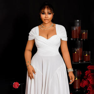 Robe grande taille pour femme la plus vendue – Robe de soirée chic et élégante, style col en V, couleur unie, sexy pour les femmes à forte poitrine - Product Image 5