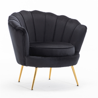 Fauteuil moderne en velours fleuri avec pieds dorés Poltrona pour la maison, le salon ou l'hôtel
