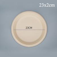 Assiettes en papier biodégradables de qualité alimentaire, jetables, robustes, grand format rond, pour pique-nique et fêtes en plein air, 23 cm