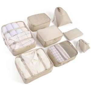 Ensemble de cubes de rangement de voyage pliables et légers avec fermeture élastique - Organisateur de bagages unisexe - Product Image 1