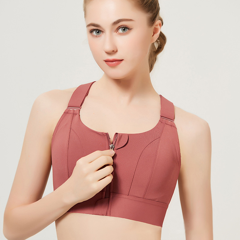D839 Front Zipper Sports Underwear for Women Anti-shock and Anti-sagging High-intensity Running Yoga Vest Fitness Bra Thin Style