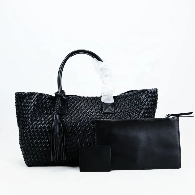 Custom Made Lambskin Woven Tote Bags Designer Large Bags Brand Name Woven Handbags Women Purse Lady Leather Bags Portable CN;GUA