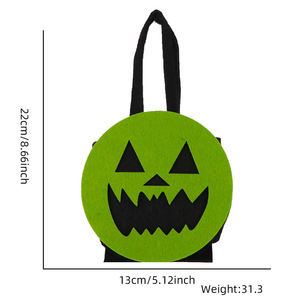 Sacs à bonbons décoratifs d'Halloween, fournitures pour fête d'Halloween, sacs cadeaux en feutre pour enfants, costumes de citrouille et de fantôme - Product Image 2
