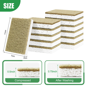 Eco Friendly Coconut Cellulose Natural Kitchen Washing Sponge <b>Biodegradable</b> Lightweight Foaming Dishwashing Cleaning Sponge - Product Image 3