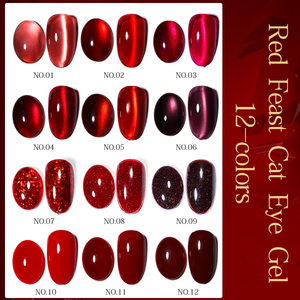 ZRKGEL 12 Couleurs <span class=keywords><strong>Rouge</strong></span> Vin Gel Magnétique Effet Œil de Chat Longue Durée Sans HEMA DIY Haute Pigmentation OEM Salon Vente en Gros Gel Nail Art - Product Image 5