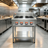 Cuisinière à gaz commerciale sur mesure OEM, multi-brûleurs, en acier inoxydable, pour la conception d'équipements de cuisine de restaurant