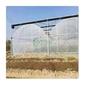 Strong Polly Tunnel Hydroponic Zinc Lock Profile Flower Poly Tunnel Greenhouse With Solar Energy