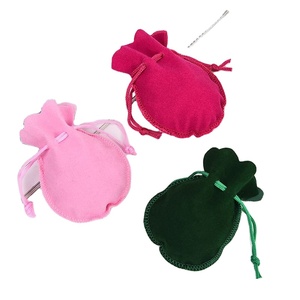 Pochettes à bijoux en velours faites à la main avec cordon de serrage, sacs de rangement compacts en forme de gourde pour chevillères, breloques et perles culturelles - Product Image 1