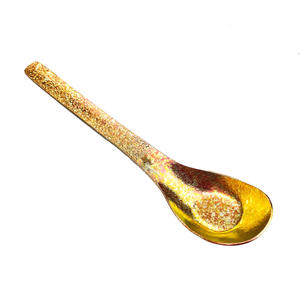 Cuchara de Sopa de Titanio Puro con Textura Martillada, Forma de Lingote, Patrón de Flor de Hielo Cristalizado, Acabado Oxidado, Versión Coloreada - Product Image 5
