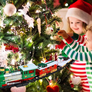 Nuevo Set de <span class=keywords><strong>Tren</strong></span> Navideño Colgante <span class=keywords><strong>para</strong></span> Decoración de Árbol de Navidad, Juguete Retro de Trenes con Rieles Iluminados a Batería - Product Image 4