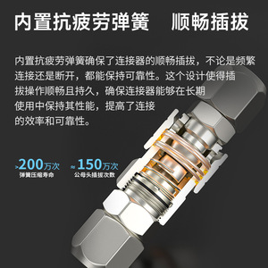Connecteur rapide de type C Apocalypse, 6 mm, 1/4 pouce, en acier inoxydable nickelé, raccord de tuyau d'air en acier au carbone pour outils pneumatiques - Product Image 3